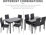 HCY Ensemble de tables à manger Chaises à dîner 4 avec table de cuisine Ensemble de table pour petits espaces Accueil Meubles Dinette Set Table rectangulaire, Noir
