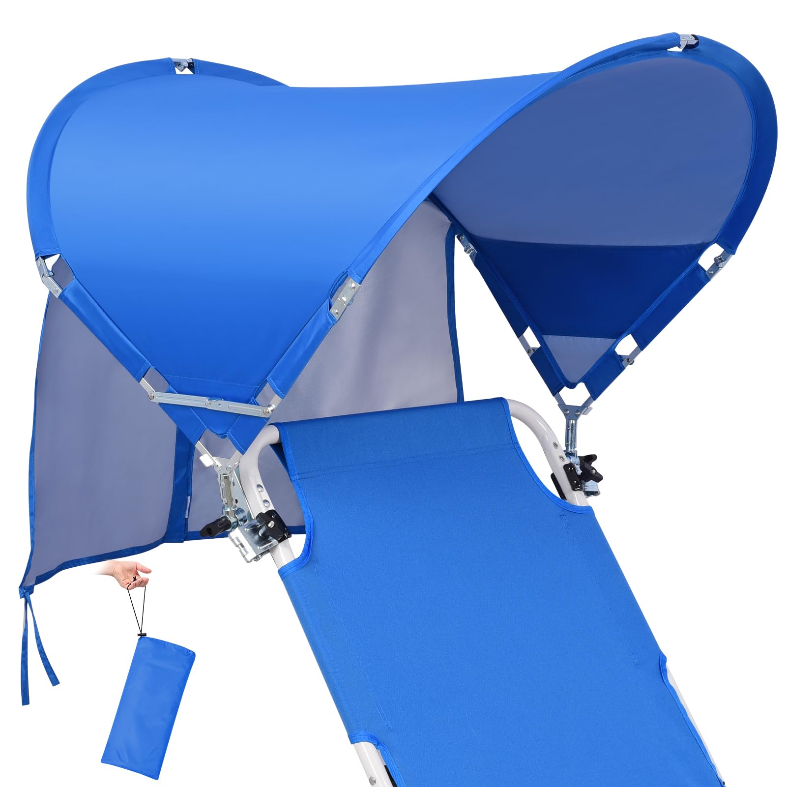 Universal Wind-Resistant Chair Umbrella Canopy, Foldable Portable UPF 50+ Sun Shade Attachment with Adjustable Clamp, Fits Most Beach, Camping, Lawn, Sports, Tanning, Zero Gravity Chairs & Wheelchairs — view 23
