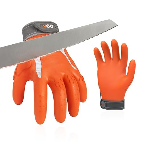 Vgo... NGG X1 - Guantes de trabajo de seguridad sin costuras, resistentes a cortes, forro anticorte HPPE, nivel EN388 C, nivel ANSI A3, guantes