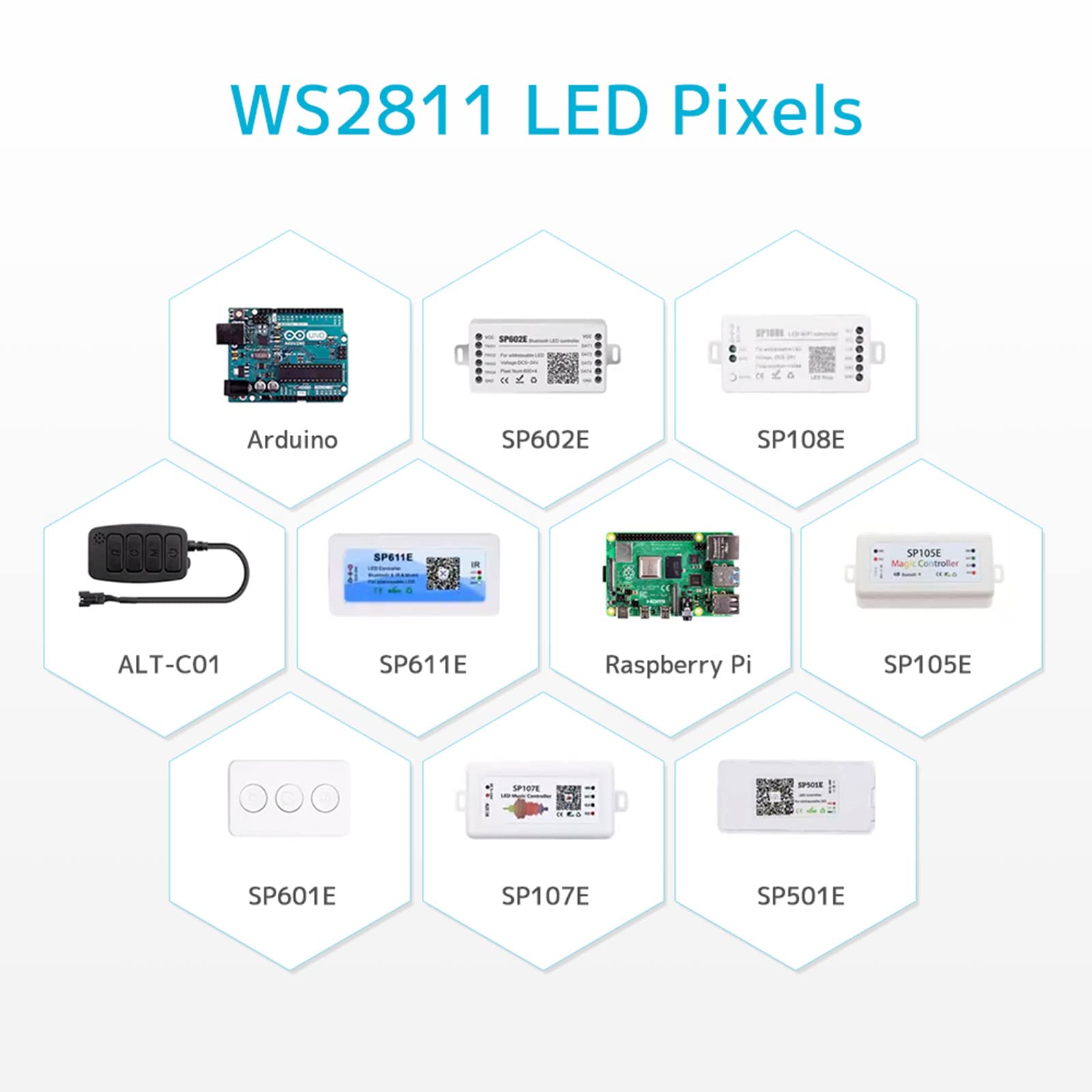 DC5V 500 unidades WS2811 de 12 mm de luz LED RGB digital difusa de píxeles LED redondos direccionables individualmente, módulo impermeable para Halloween, Navidad, cartelera, decoración de