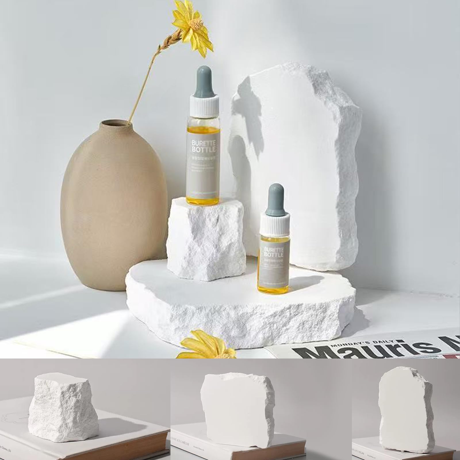 3PCS Original Design Product Photography Background Props Waterproof Hard Aromatherapy Gypsum Cube Props for Photoshoot