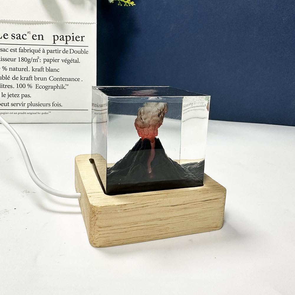 Amazon.co.jp : DAMLUX 火山ランプ リアルな火山噴火ナイトライト USB