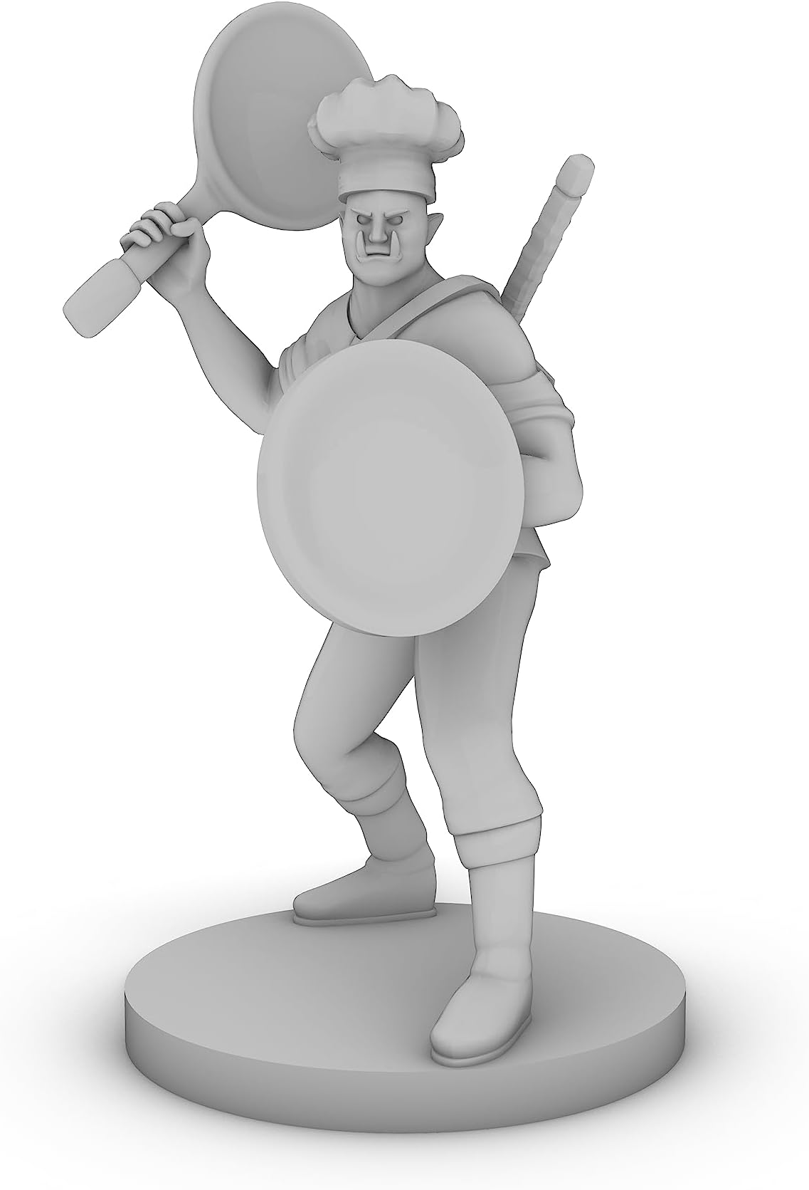 HAlf Orc Chef Fighter Tabletop DND Gaming Miniature