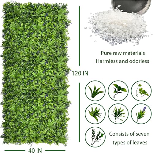 ODTORY Artificial Greenery Wall Roll: 40X120IN(33.5 sqft) UV-Anti Ivy Privacy Fence Wall Screen Faux Plant Panels Backdrop Boxwood Ivy Vine Leaf Hedge Fence for Indoor Outdoor Green Decor by ODTORY - Image 2
