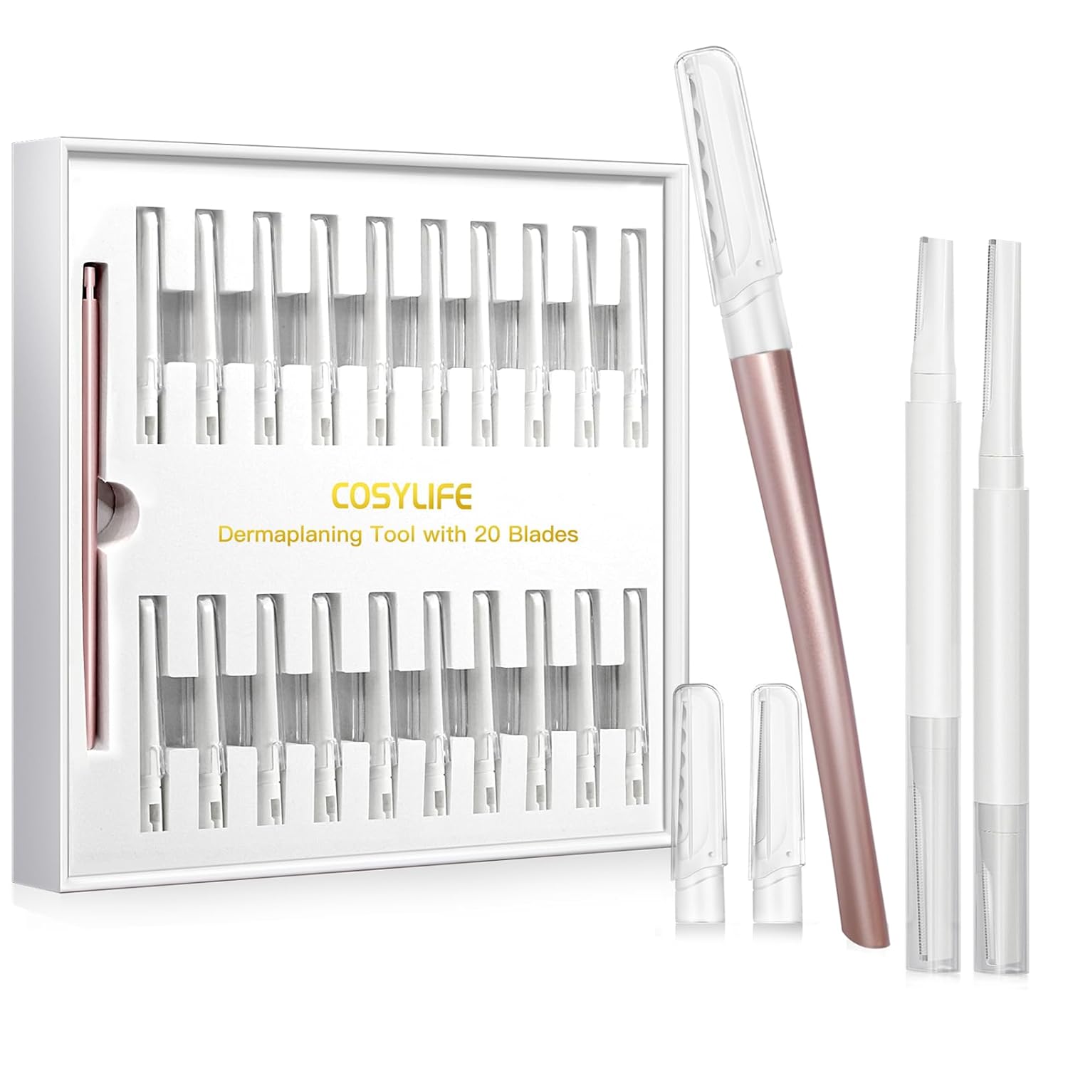 Dermaplaning Tool for Face Exfoliation and Dual End Dermaplane Razor for Women Face and Eyebrow