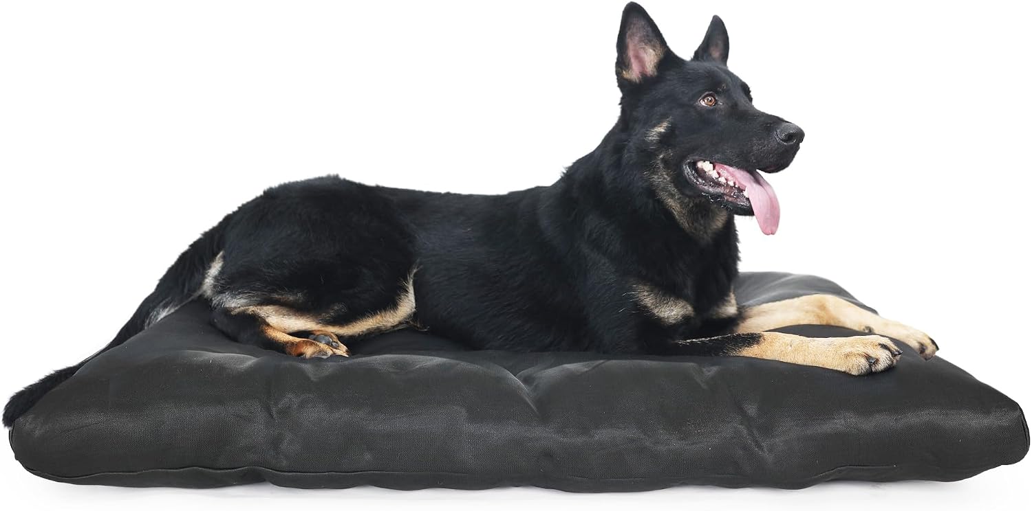 chew proof dog crate pad 41 inch,large dog crate pad 41×27 chew proof washable,durable crate mat for chewers for kennel strong tough chewable scratch proof dogs pads black large black