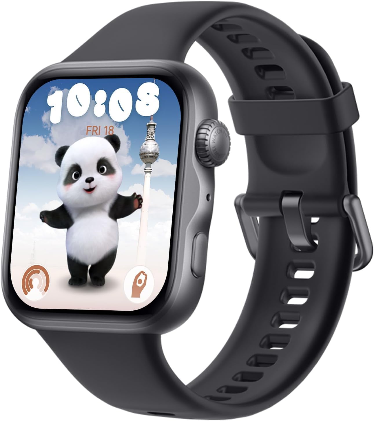 HUAWEI Watch FIT 5 Smartwatch, GPS, 1,82-calowy wyświetlacz AMOLED, NFC, śledzenie zdrowia, wodoodporność 5 ATM, wykrywanie upadku, do 10 dni pracy na baterii, działa z systemami iOS i Android, czarny