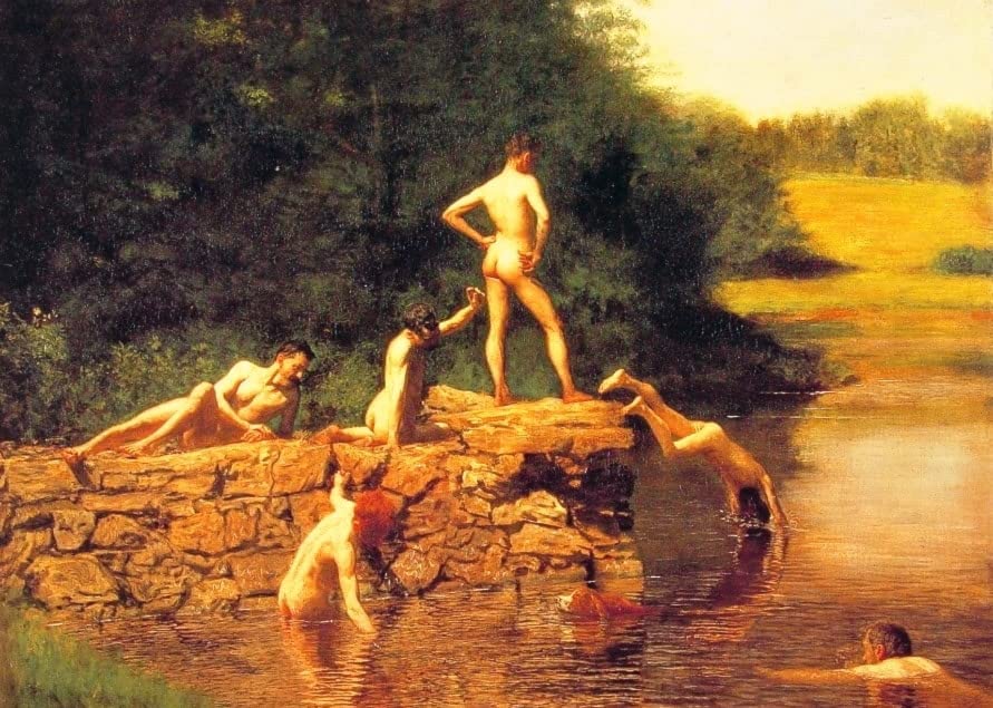 Toile Peinture Murale Le Trou de Natation par Eakins Décoration Salon 60x90cm