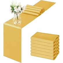 Horbaunal 6 Pack Satin Runners 12 x 72 Inch, Luxury Gold
