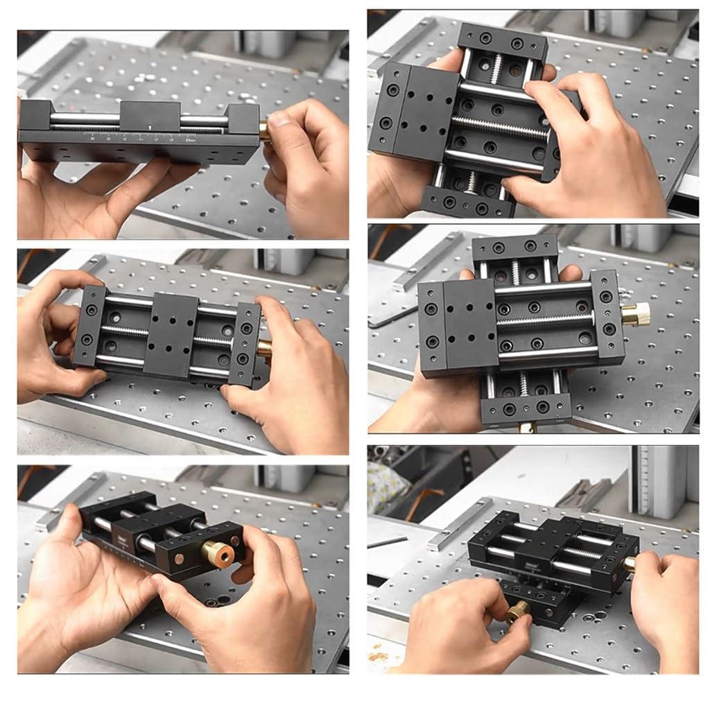 1 Szt. Ręczny Stolik Liniowy Stół Przesuwny 75 Mm Prowadnica Liniowa Prowadnica Szynowa Ze Stopu Aluminium Z Linijką, Drukarka 3D Stacja Przemieszczenia Ręcznego