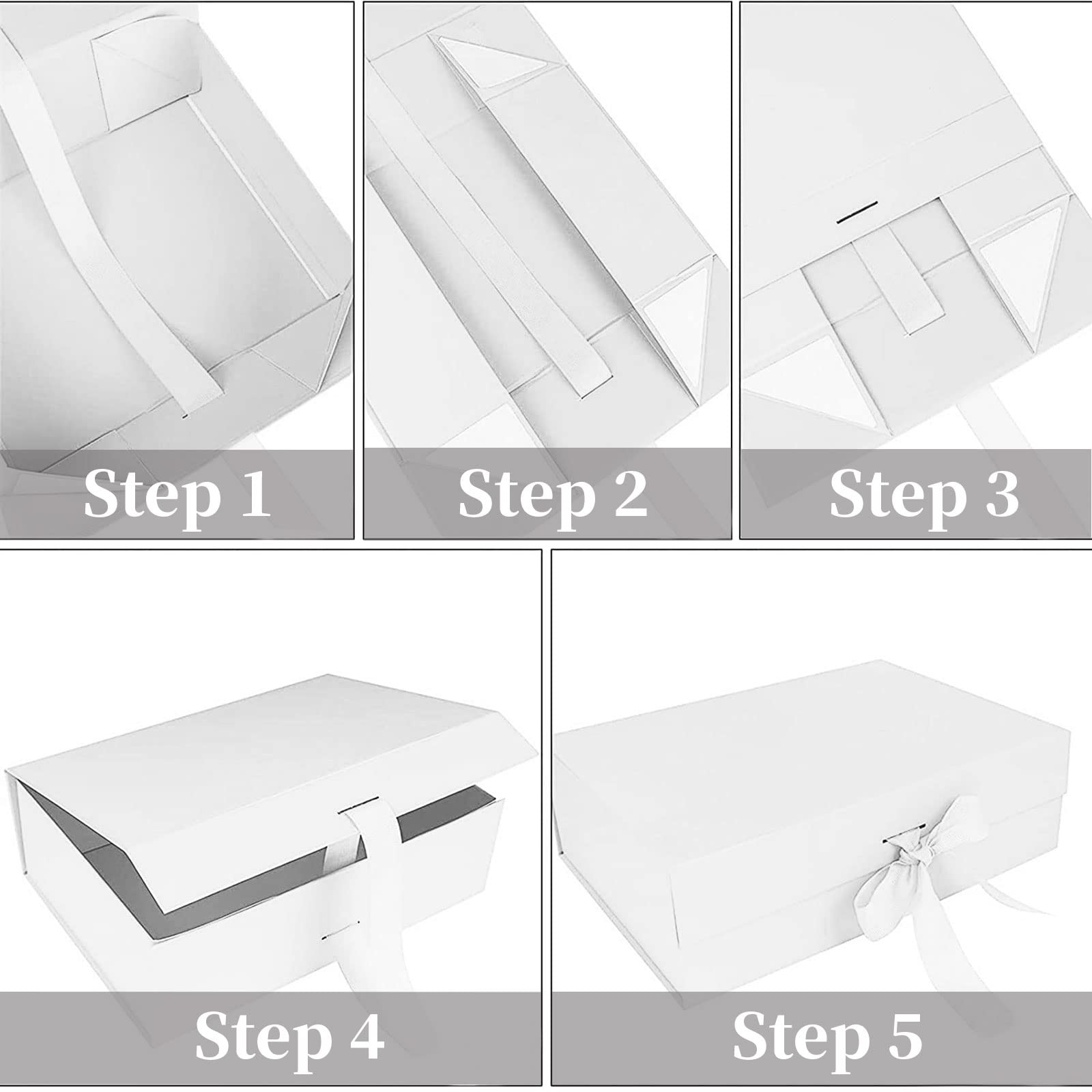 RAFIYU Boîte Cadeau Avec Couvercle, Boite Cadeau Bowknot 23 X