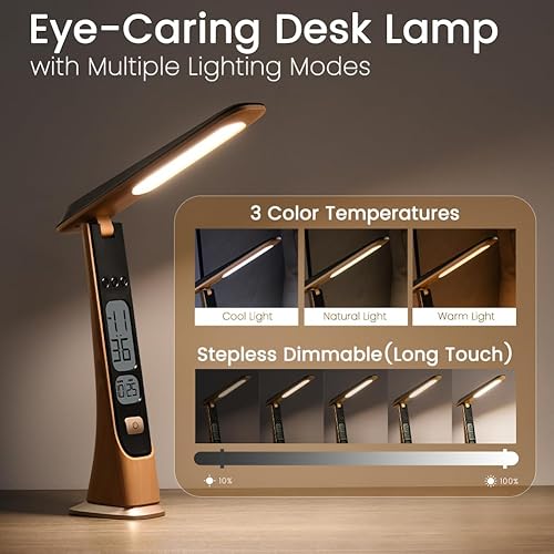 Miniatura 5 de WILIT Lámparas recargables inalámbricas, lámpara de escritorio portátil plegable, luces LED que funcionan con pilas con brillo continuo y