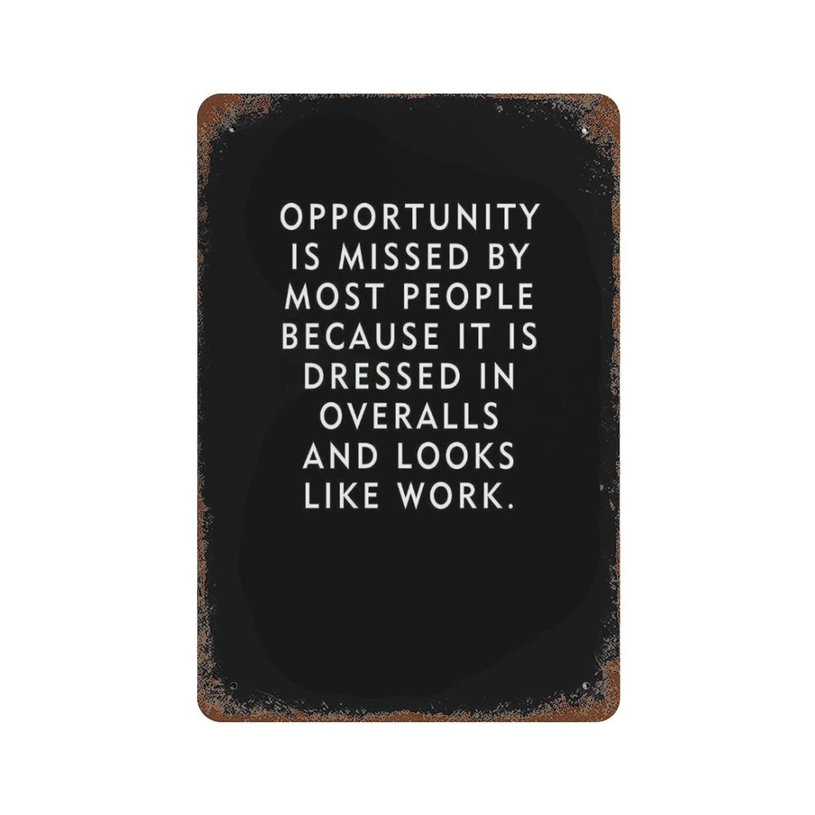 Ingzzaac Metalpostera26519 Thomas Edison Quote Opportunity Unframed Motivational Print Or Poster Vintage Tin Sign For Office/Home/Classroom Decor Gifts - Best Birthday/Thanksgiving 8"X12"