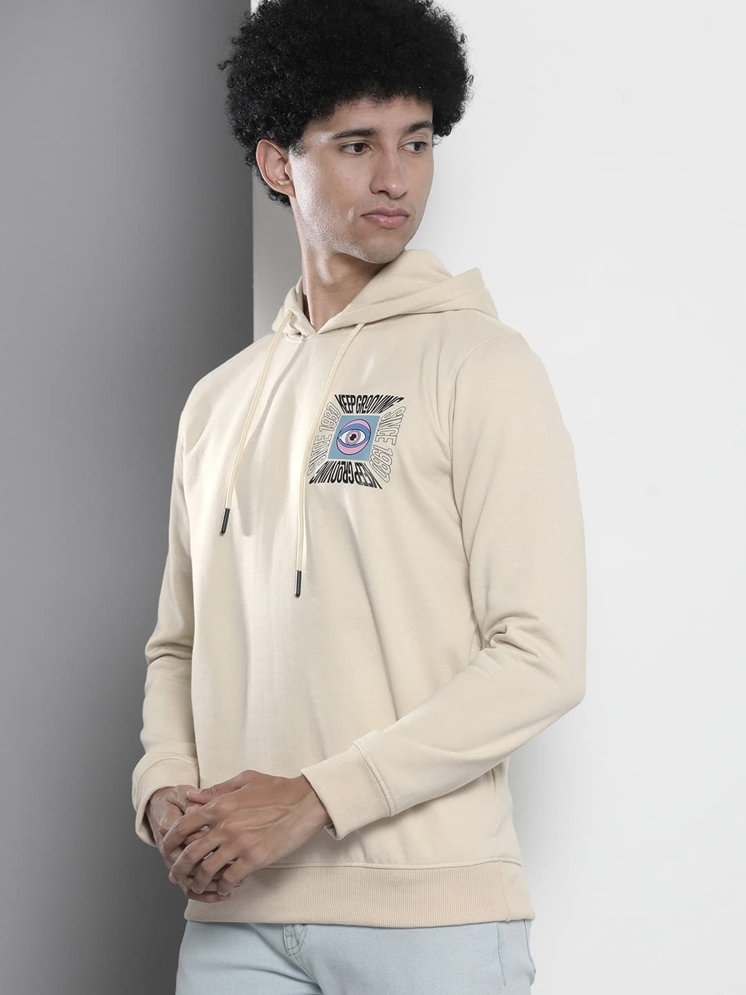 The Indian Garage Co Męska bluza z kapturem, prosty krój, nadruk