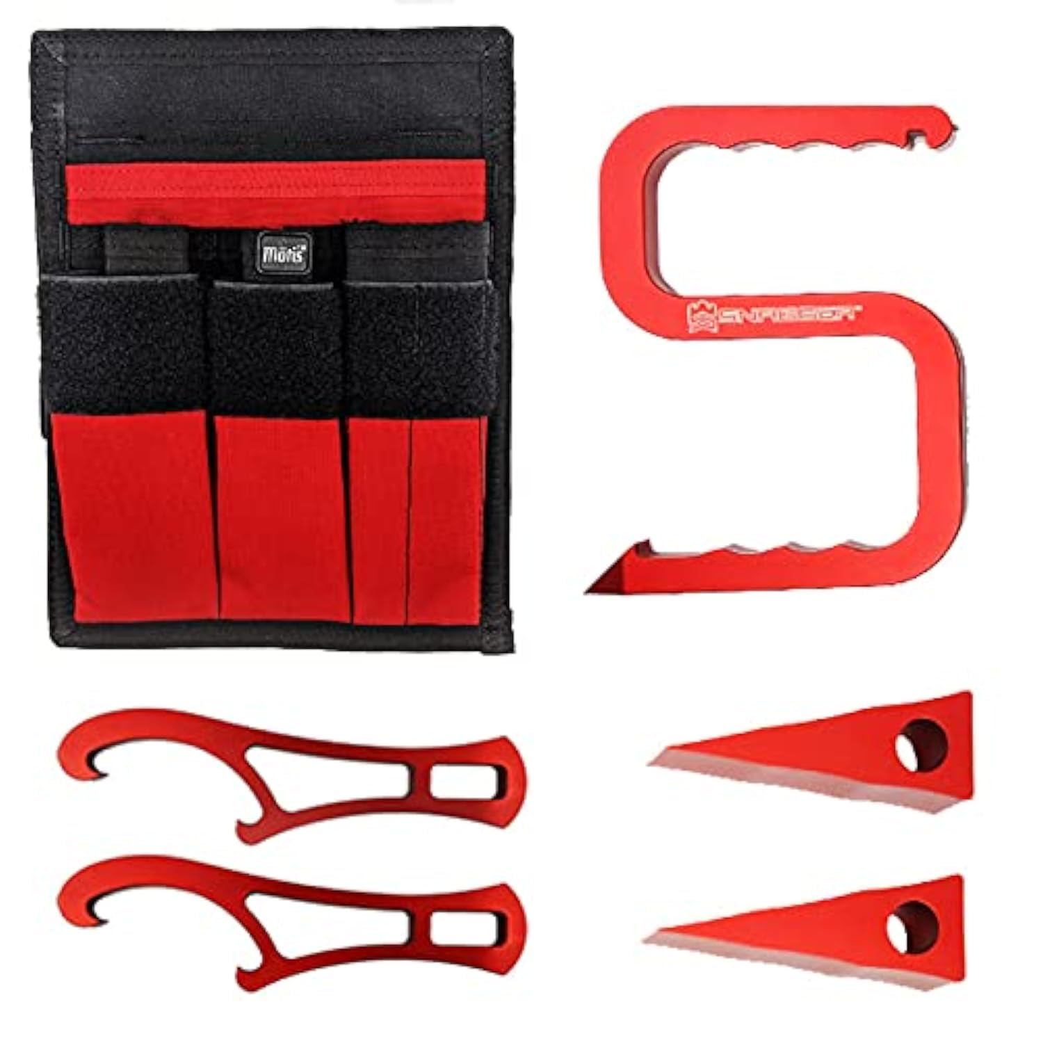 Firefighting Bunker Gear Pocket Organizer Kit with Snagger Tool, Mini Spanners and Forcible Entry Wedges