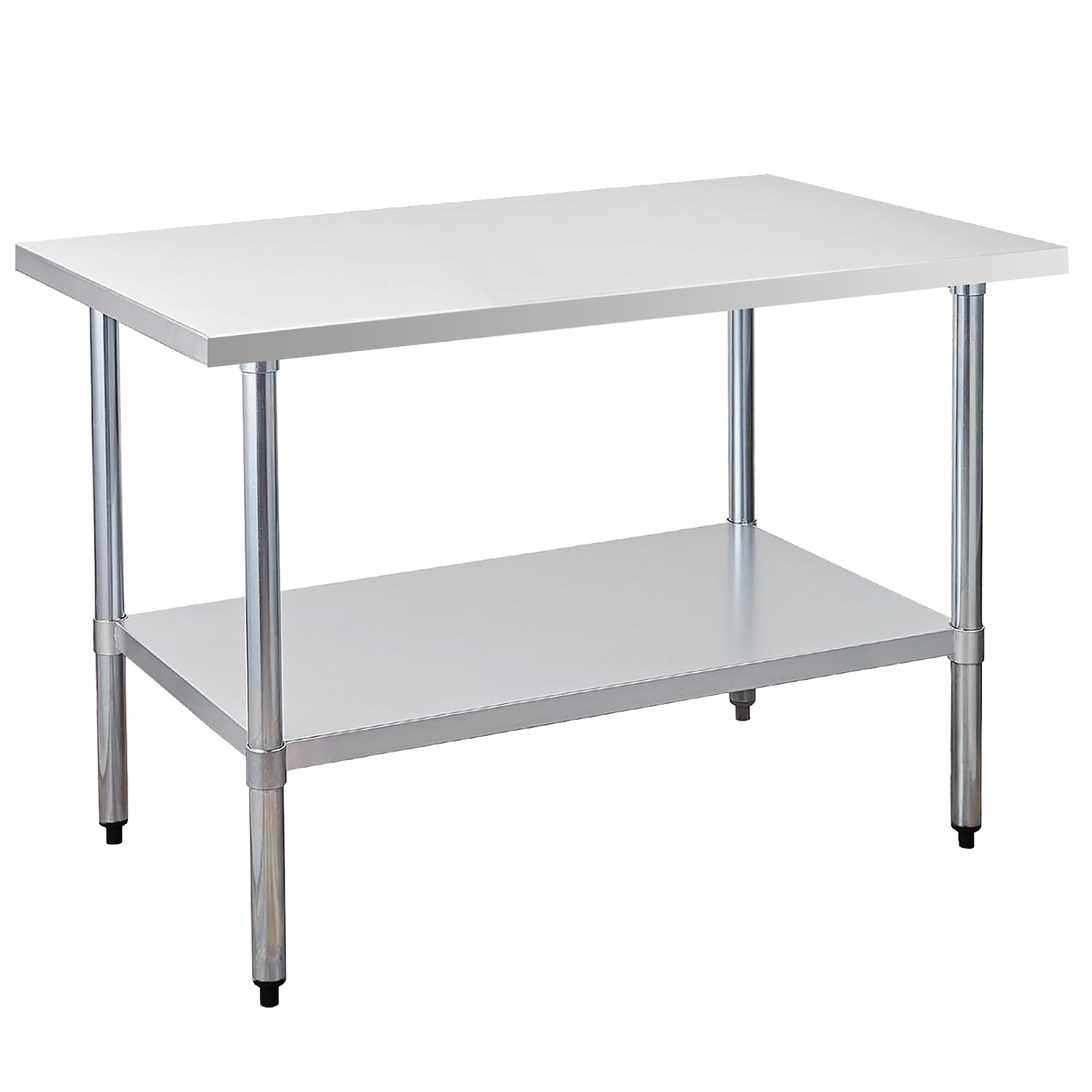 COOLCHEF Stainless Steel Work Table 30 x 48 Inch, NSF Commercial Prep Table with Undershelf, Heavy Duty Food Prep Workstation