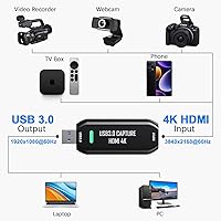 Vista 6 de Cam Link 4K, tarjeta de captura HDMI USB 3.0, tarjeta de captura de cámara externa para DSLR, videocámara, cámara de acción como cámara web
