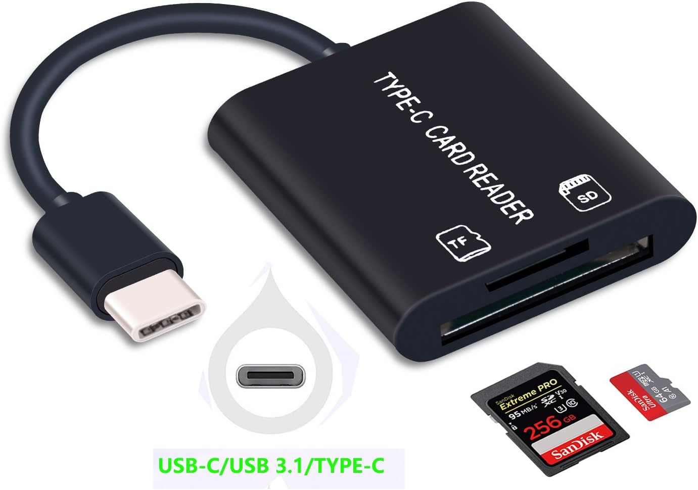 zedela Card Reader,OTG, USB-C, High Speed -Two in One,SD/SDHC and Micro SD Memory Card Reader/Writer for Sony, Panasonic, Canon, Fujifilm, Olympus, Kodak, Minolta, Samsung, Nikon, Casio