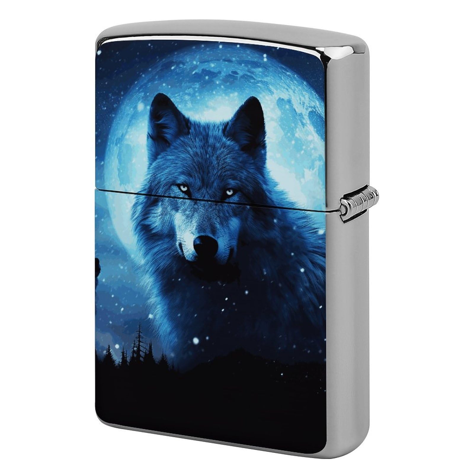 Wolfs Lighter Case for Men, Personalized Lighter Cover for Valentine's Day Gifts, Flip-Top Lighters Shell for Outdoor, Portable Lighters Protective Sleeve