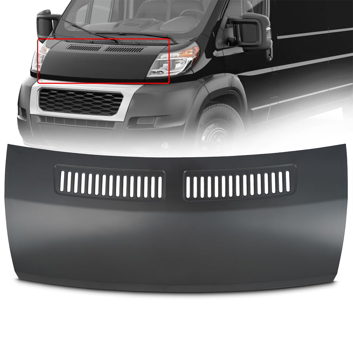 Hood Front Panel For 2014-2022 Ram ProMaster 1500/2500/3500 – Primed Steel, 68095724AA