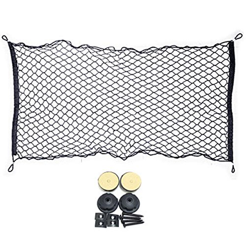 カーゴネット トランクネット 伸縮性 114x61cm 荷物の固定や収納に便利！セダン、ワンボックスなど 取付位置自由で多用途！