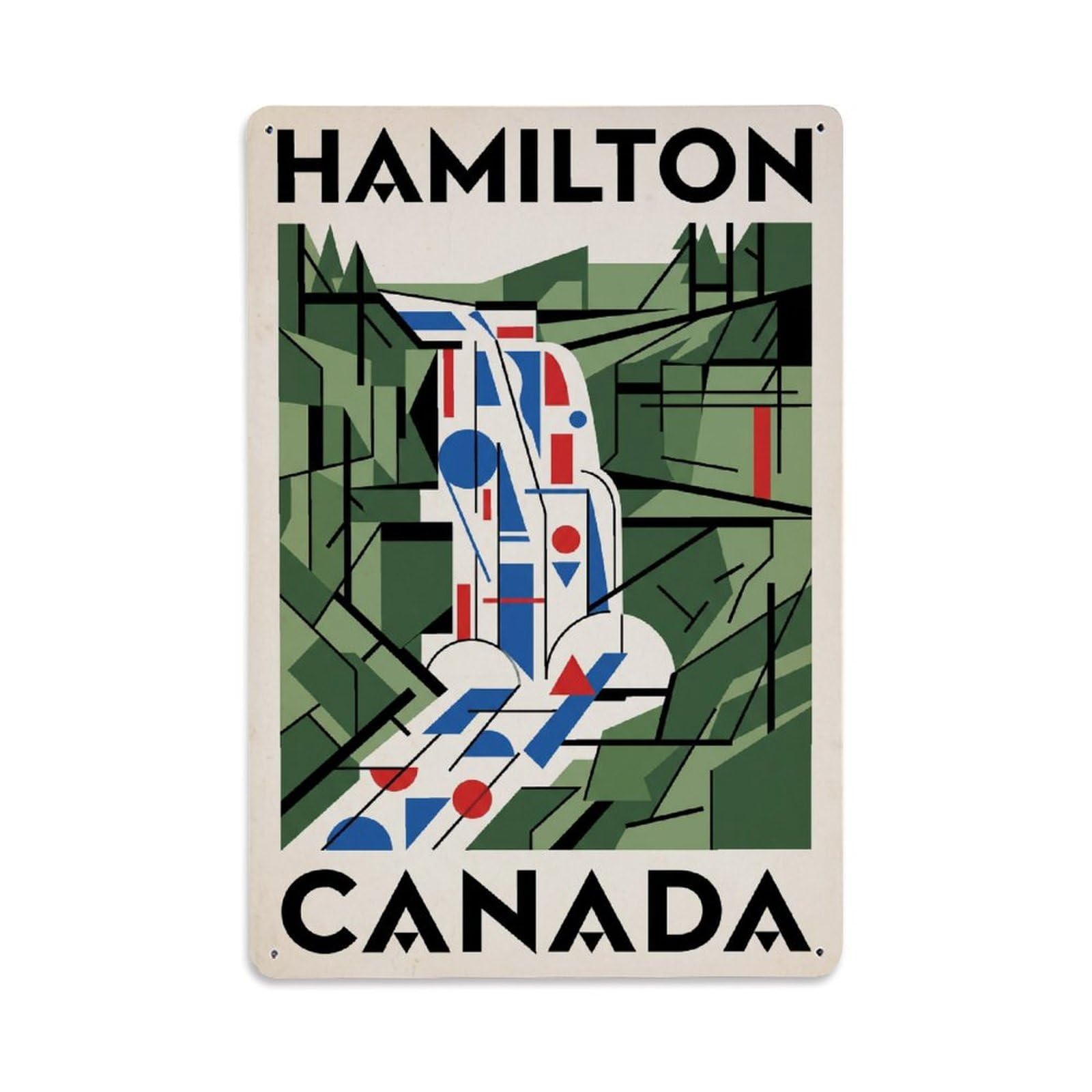 Xanthor Style Travel Retro Canada Hamilton Metal Tin Sign