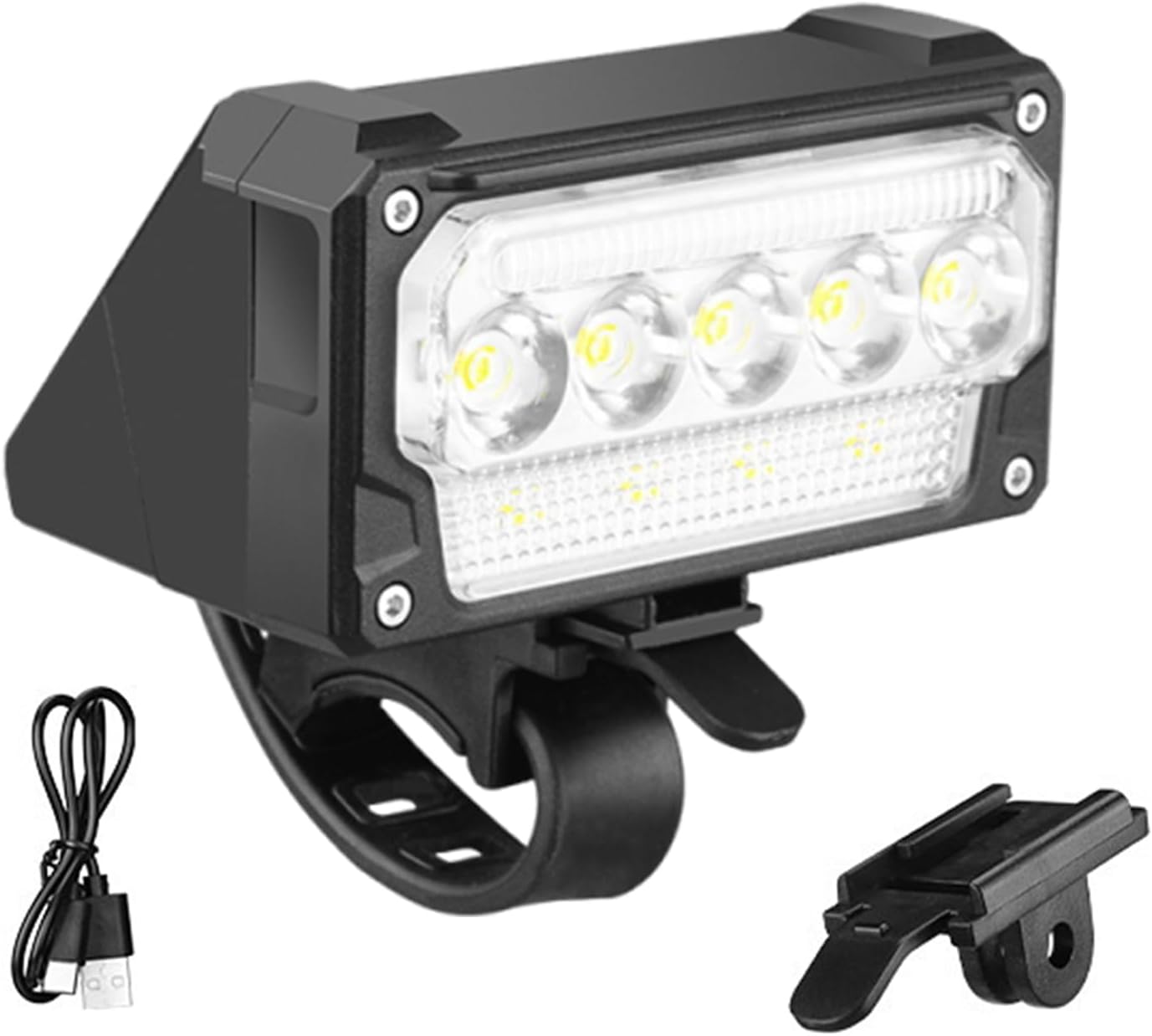 Cycling Headlamp Rechargeable – Compact USB Charging LED Torch with Multi-Mode Brightness Settings, Waterproof Bike Accessory for Visibility, Lightweight Safety Equipment | Road Trips, Repairs, Campin