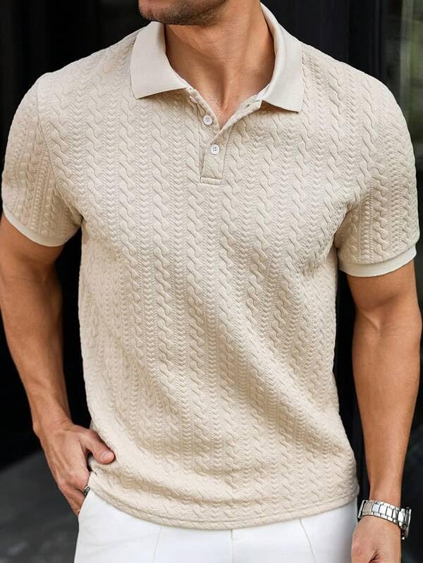 Image of Trillion Jacquard Men's Polo T Shirt for Men | Textured Tshirts for Man (Polyester Blend | Regular Fit)