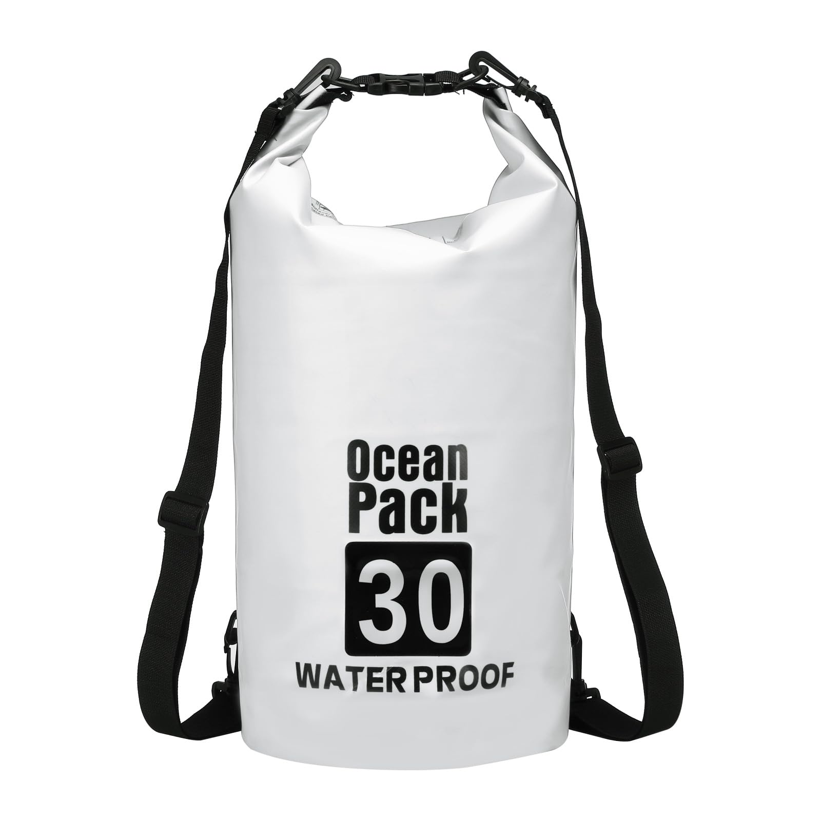YELARXI Waterproof Dry Bag, 30L Fit for Women Men Water Proof Bags Lightweight Dry Storage Floating Backpack with Whistle for Travel Backpacking Boating Kayaking Camping (White)
