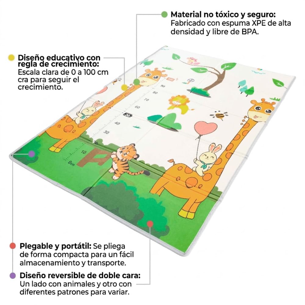 KOHALA Baby Comfort Pad Tapiz de Juego XPE Reversible 180x120 cm | Alfombra Infantil Impermeable, Plegable y Antigolpes | Doble Cara, Bordes Reforzados y Fácil Limpieza – Suelo Seguro para Bebés - 4