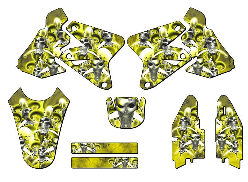 2000-2004 DRZ 400 Jester Yellow Senge Graphics Base Kit Compatible with Suzuki