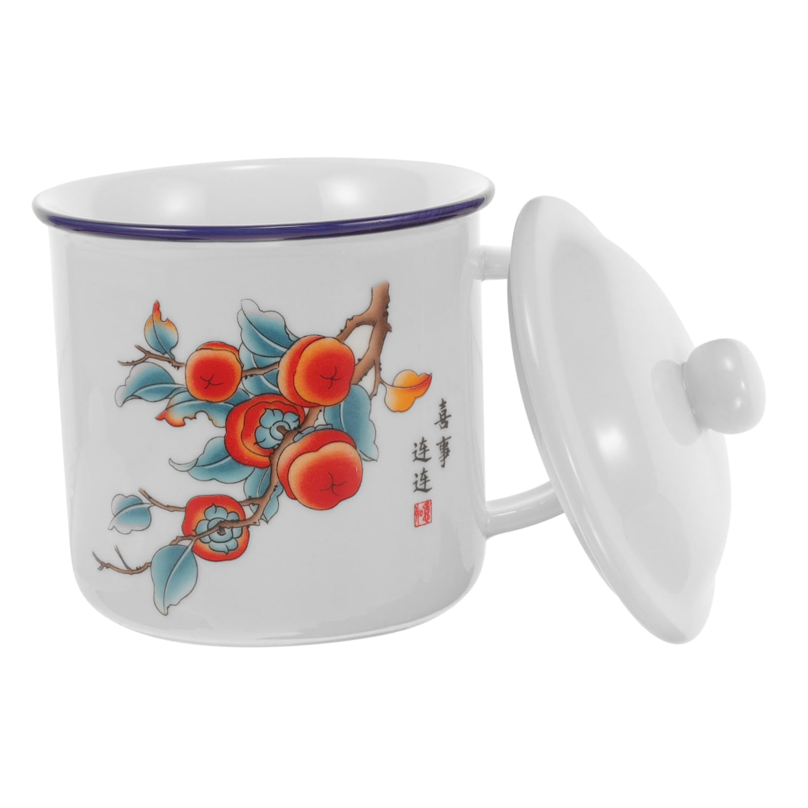 INOOMP 2stücke Retro Emaille Trinkbecher Mit Deckel Stilvolle Und Tragbare Wasserbecher Für Outdoor-aktivitäten Robuster Und Langlebiger Enamel Cup Für Festliche Anlässe Und