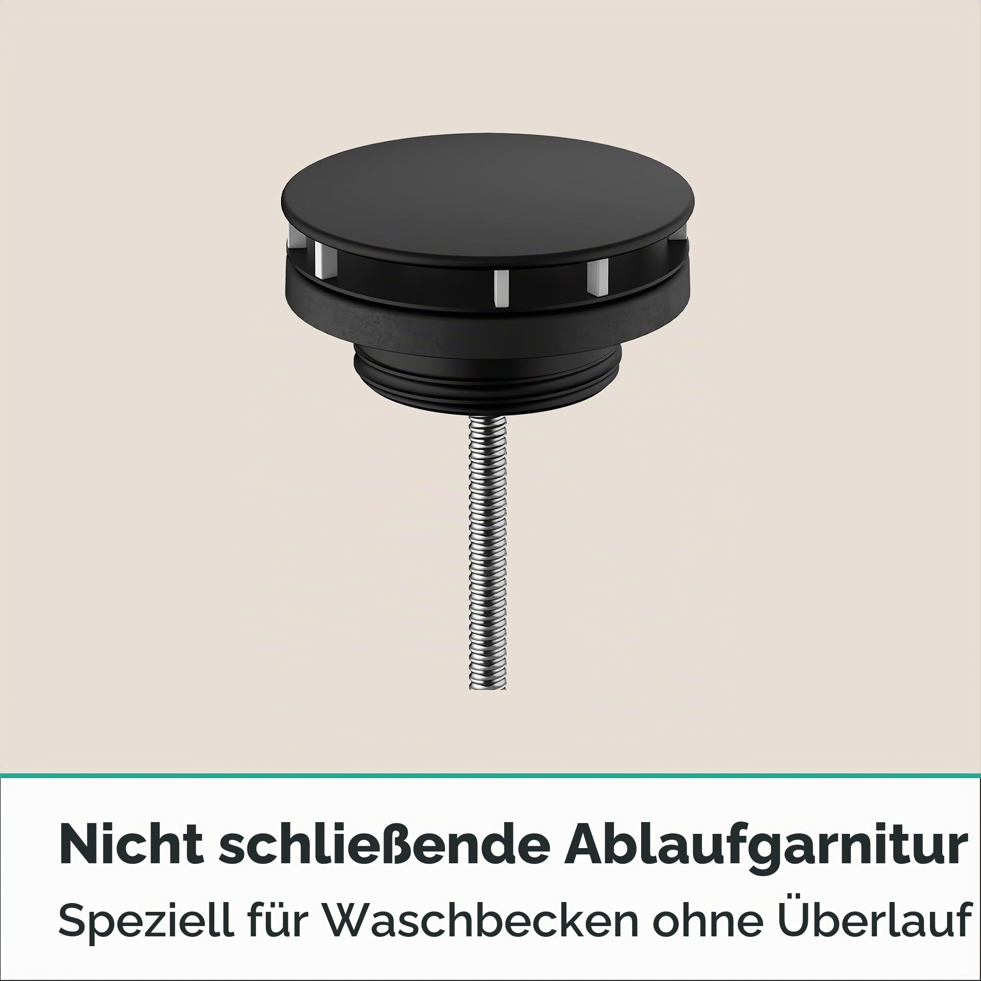 hansgrohe Ablaufgarnitur nicht verschließbar für Waschbecken, Mattschwarz