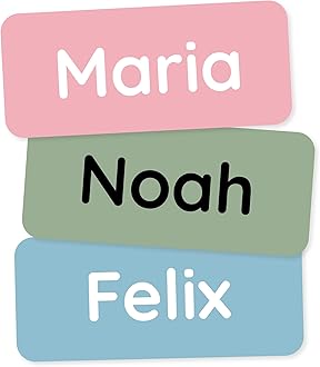 Personalized Name Labels for Kids (180) – Custom Waterproof & Durable Stickers for Clothing, Daycare, Office & School Supplies - Solid Color