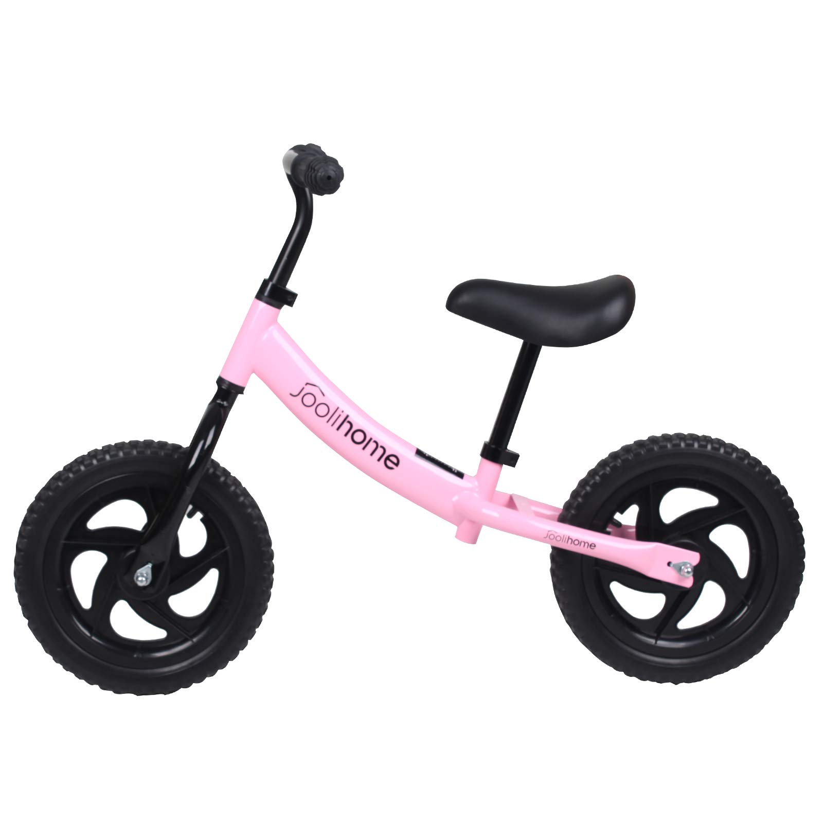 12" Balance Bike for 2 3 4 Year Old Boys Girl, Toddler Kids No Pedal Walking Balance Training Bike Bicycle with Adjustable Handlebar and Seat, Lightweight Carbon Steel Children Balance Bike (Pink)