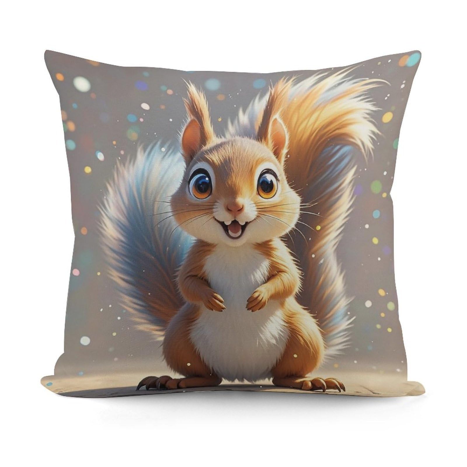 FekiLoot Squirrel Throw Pillow Cover Cozy Plush Cushion Case Soft Decorative Pillow Cover Square Cushion Covers Modern Pillowcase for Sofa Living Room Couch Bed Home Decor 18x18 Inch