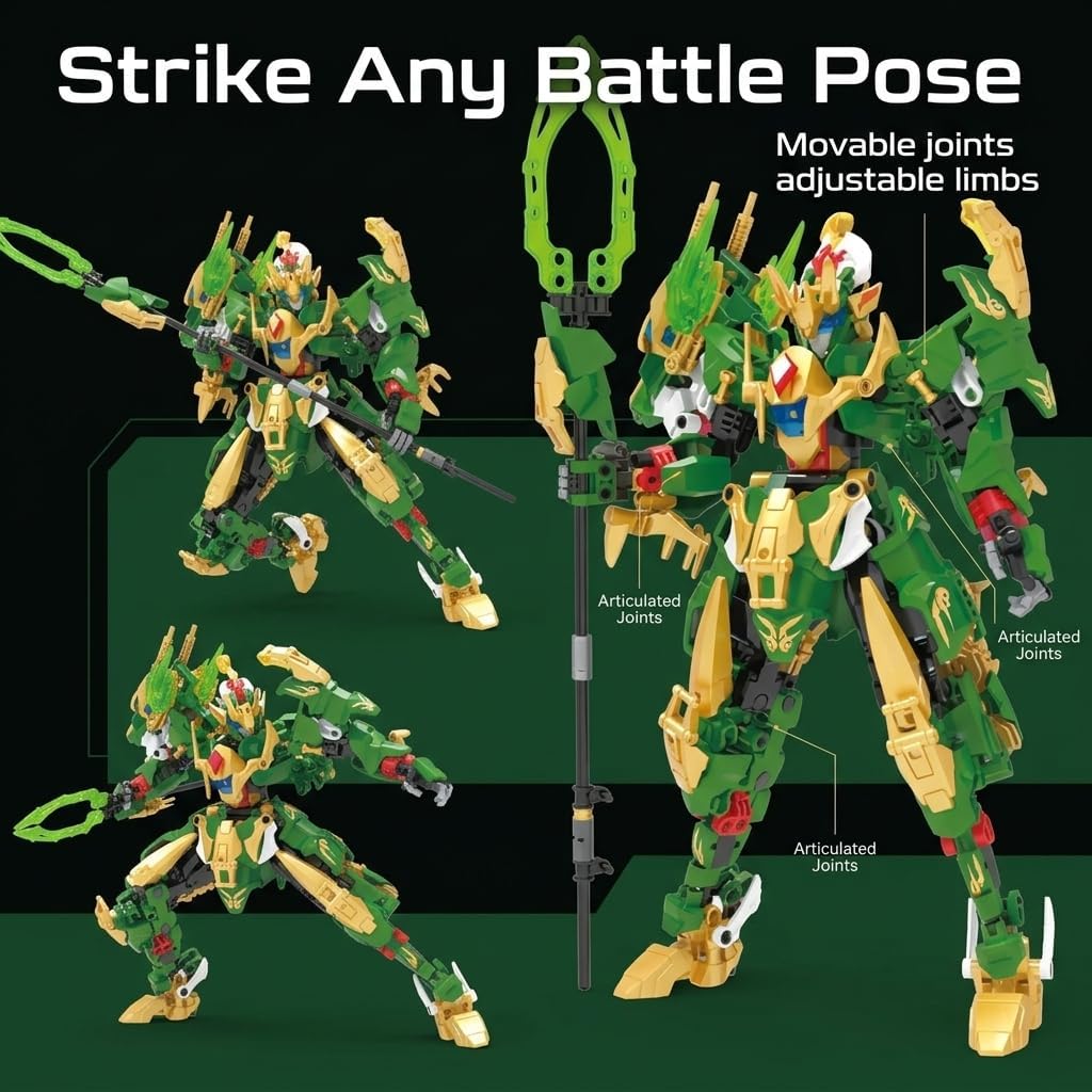 2-in-1 Transforming Robot Building Set – 504 PCS Mech Dragon Toy with Movable Joints, STEM Action Figures Kit, Birthday Gift for Ages 8+ Boys and Girls