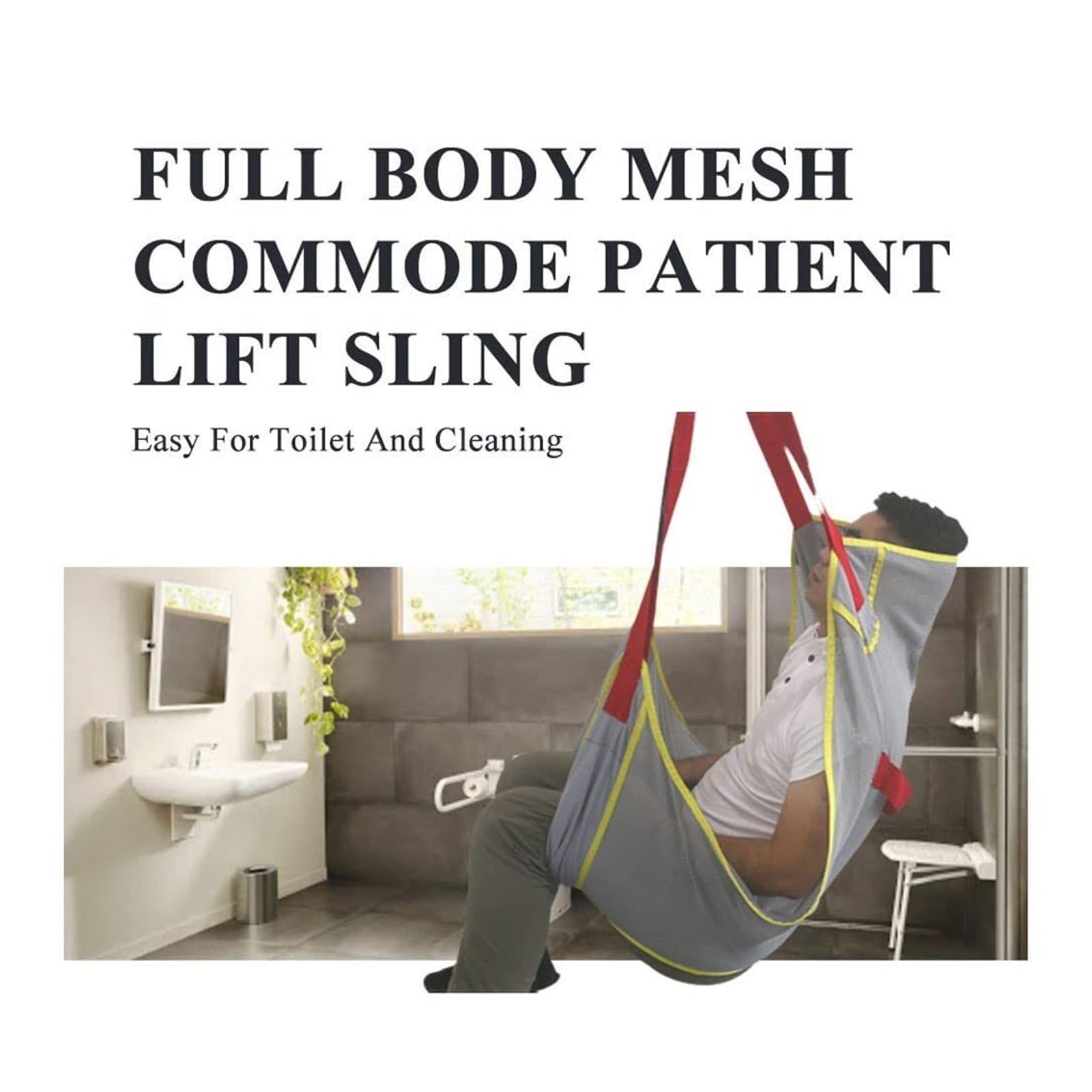 Arnés de Transferencia para Pacientes con Apertura para WC - Red Completa para Ducha, Camas y Sillas de Ruedas - Regulable hasta 230 kg