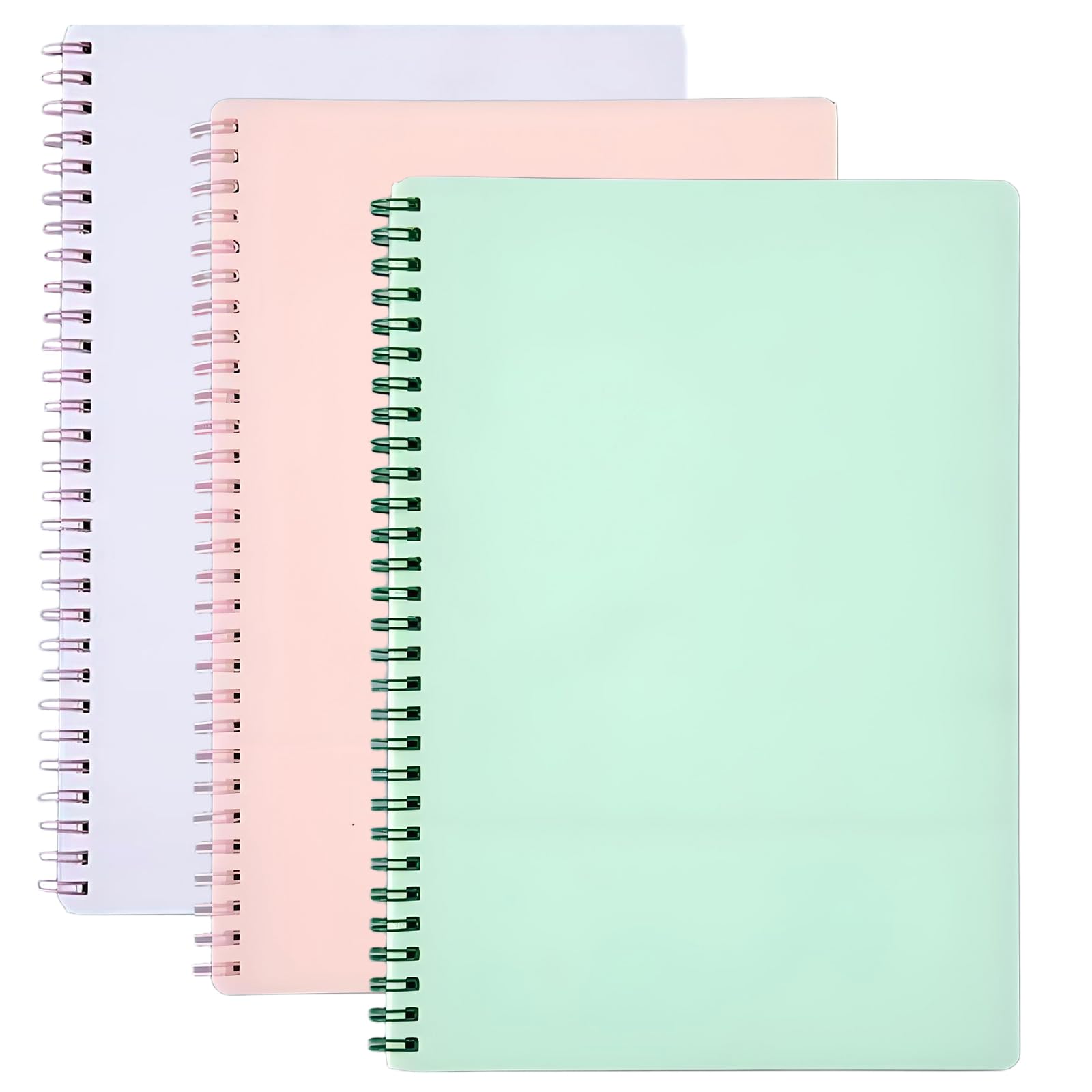 YDYxieji A5 Lined Notebook, 3 Pack Metallic Spiral Notebook, Wirebound Notebooks with 8mm Lines & 70GSM Paper for School Study Office Use, 160 Pages/80 Sheets