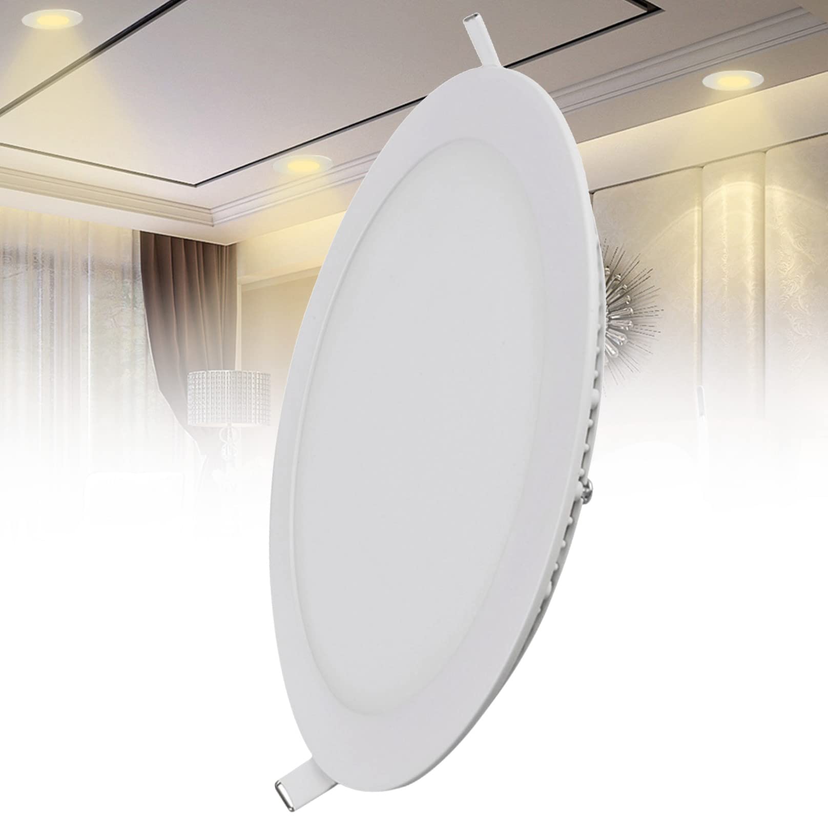 TTiiLoe 18W LED Recessed Ceiling Light, 4500K Daylight White Ultra-Thin Spotlight, Hole Φ 200 mm, 1260lm LED Integrated Downlight for Hallway Corridor Kitchen