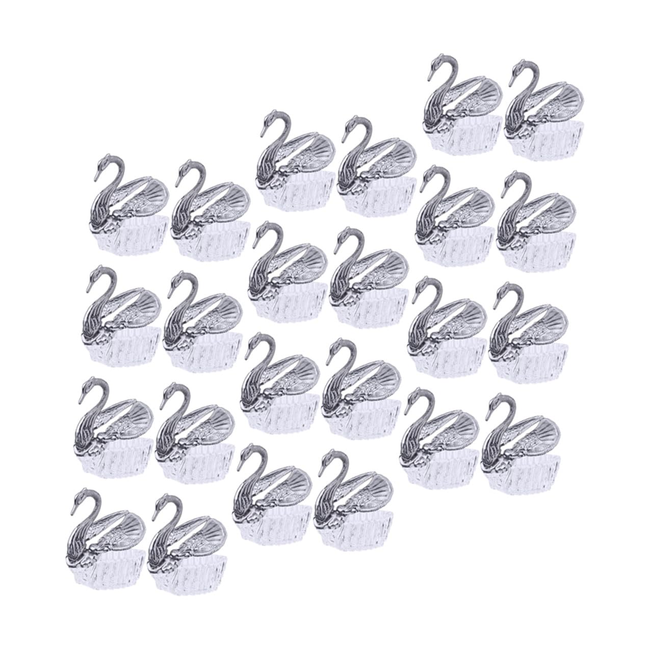 CALLARON Scatole Regalo Matrimonio 24 Pezzi in Acrilico Argento Stile Europeo Raffinato Non Deformabili per Confezioni Bomboniere e Regalini Nozze