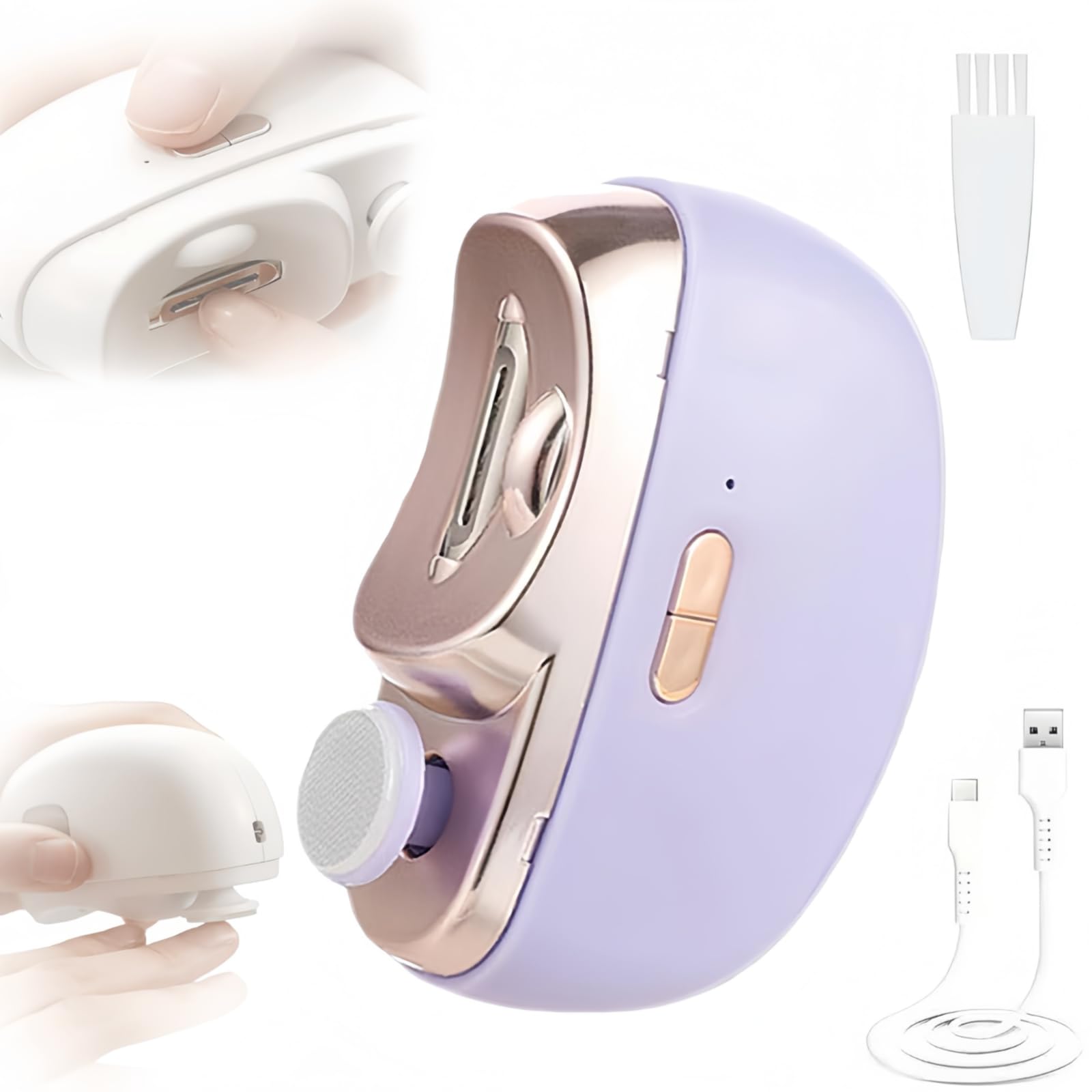 Electric Nail Clipper 3 in1 Automatic Electric Nail Clipper with Polishing for Fingers and Toes Toenail Clippers with