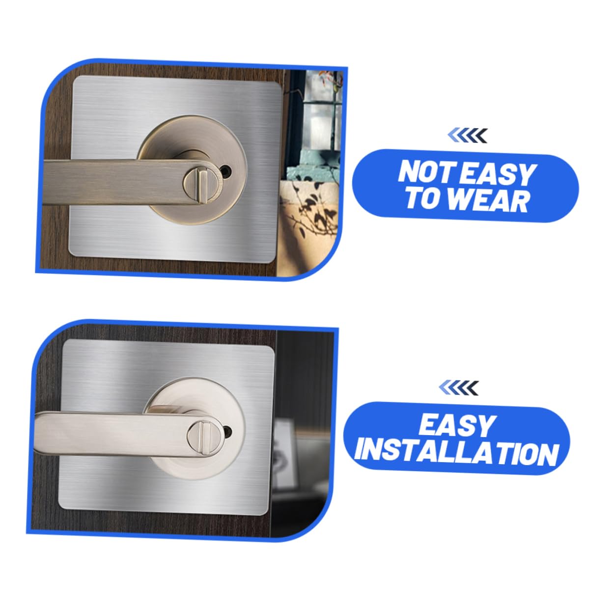 DOITOOL Placas De Cubierta De Orificio De Puerta 8 Piezas Acero Inoxidable 5.11X3.54In Placa De Refuerzo Cerradura Para Puertas De Madera Y Metal Reparación De Cerrojos Sueltos
