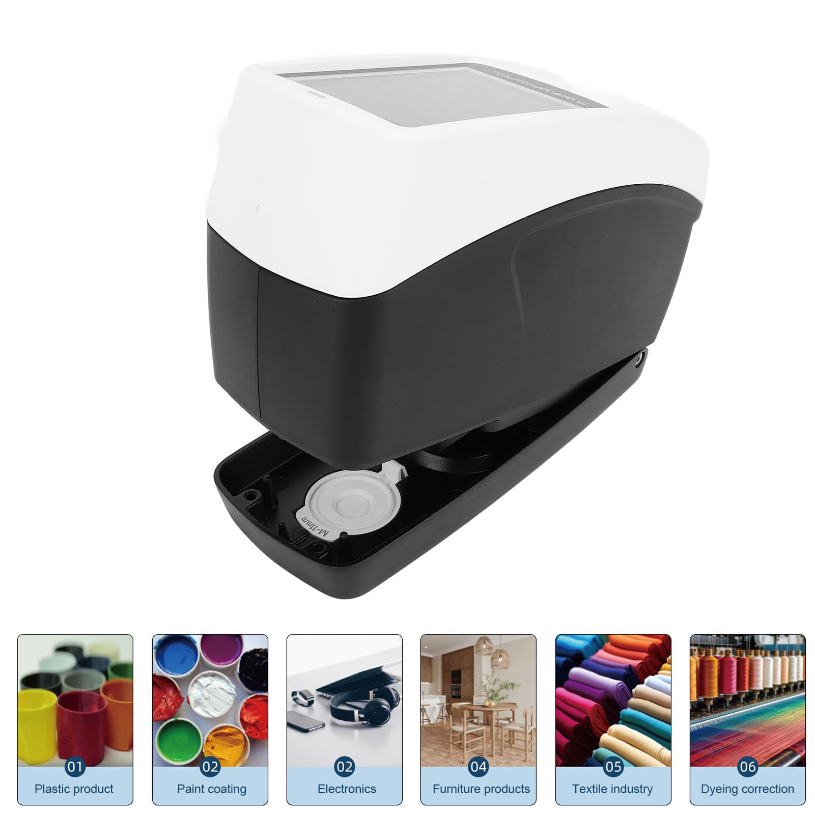 Espectrofotómetro, Colorímetro Portátil de Alta Precisión 0,01 y Visualización en Tiempo Real, Colorímetro de Mano con Fuente de Luz LED Equilibrada de Banda Completa para Impresión de Tinta
