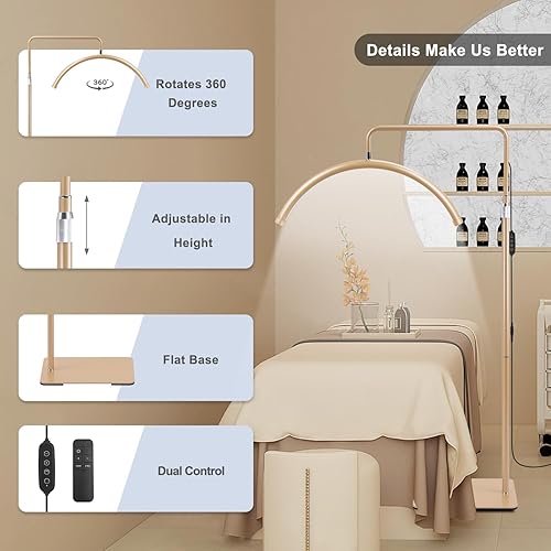 Miniatura 19 de Luz de pestañas de media luna para extensiones de pestañas y esteticistas, lámpara de pestañas LED regulable, luz de luna sin sombras para Grande