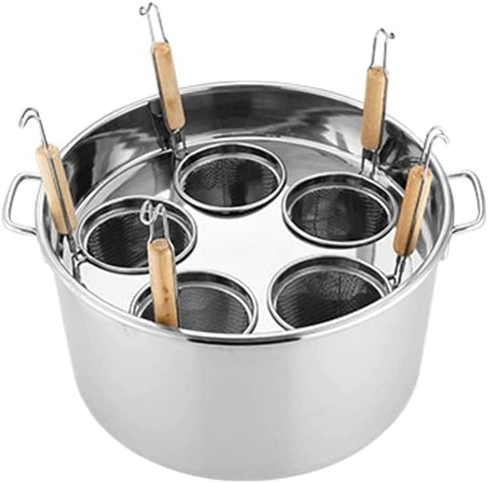 Ollas para cocinar Fideos, ollas para Pasta, Olla para Pasta de Acero Inoxidable, ollas con Divisor y colador, Juego de Insertos para cocinar Pasta en casa, Olla vaporera (3 Agujeros)
