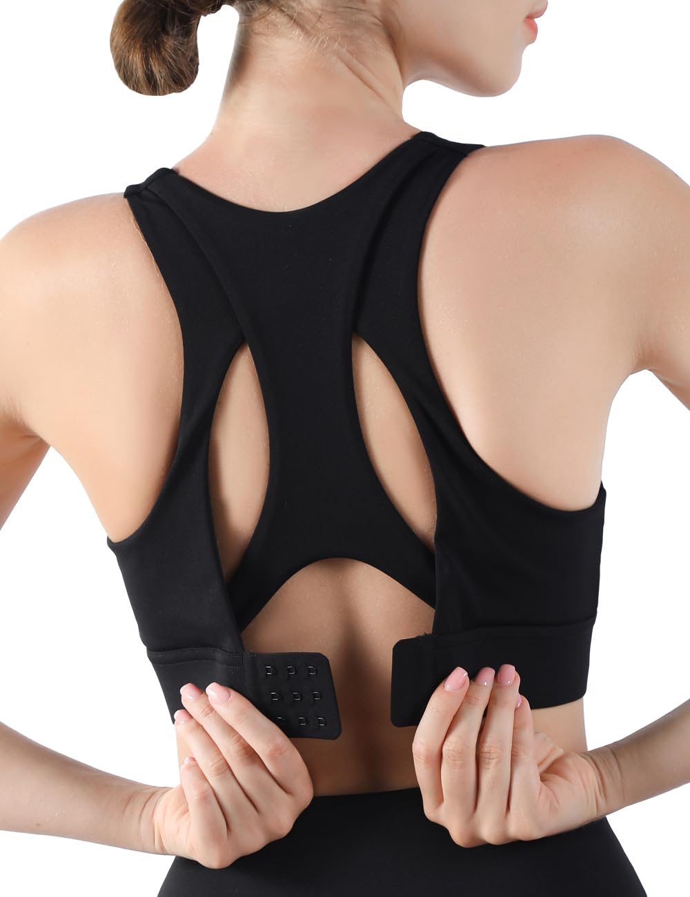 MotoRun Sports Bras for Women High Support Full Coverage Molded Cups Bra Racerback Push Up Workout Bralette Top