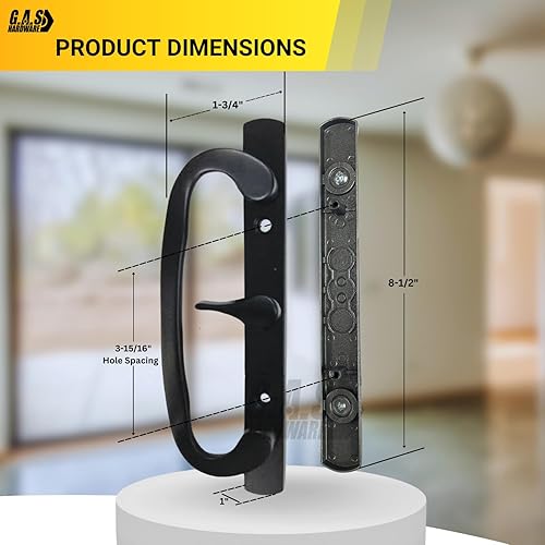 Miniatura 6 de Juego de reemplazo de manija de puerta corrediza de vidrio para patio  Juego de cerradura de manija de puerta corredera para reparación de manijas