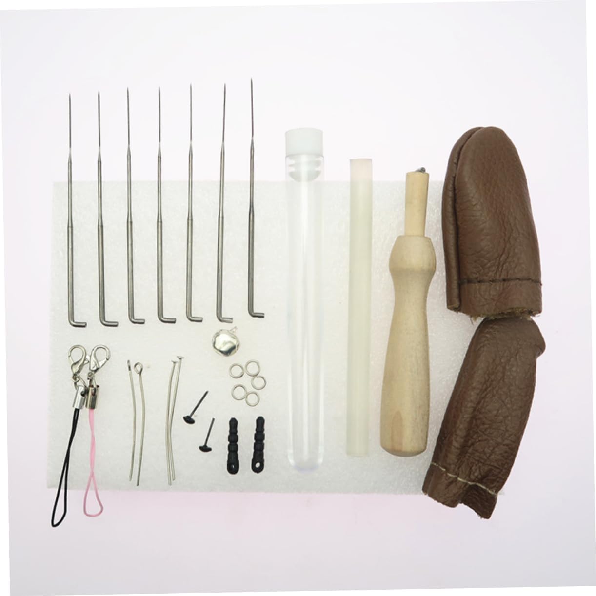 TEHAUX Quality DIY Wool Kit 25 Color Wool Roving Needle Felting Tool Craft Jewelry Making Supplies