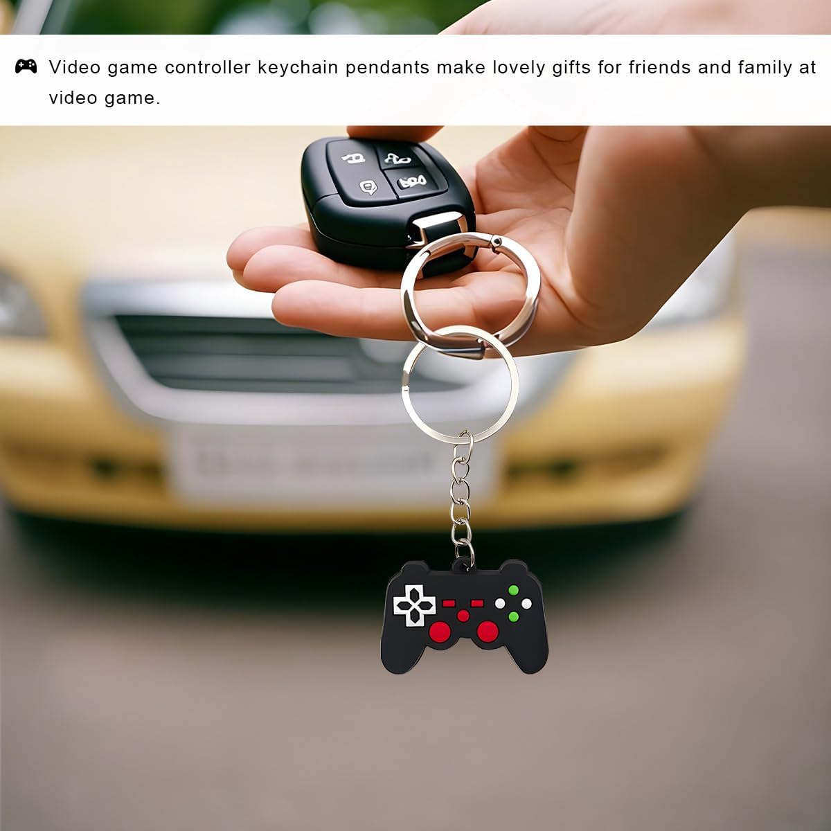 4PCS Video Game Controller Keychains, Mini Games Handle Keychain Pendant Favors, Games Controller Handle Key Ring Gift Charm for Women Men